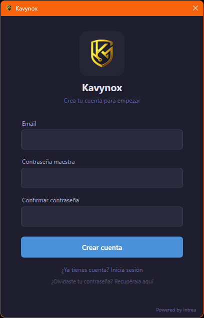 Kavynox - Pantalla principal